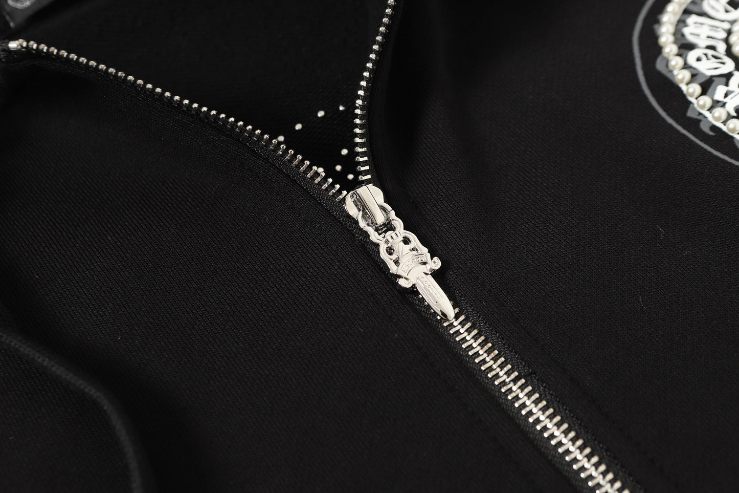 Chrome Hearts ラインストーン ホースシュー パーカー - ブラック ゴシック ストリートウェア スウェットシャツ 2601 