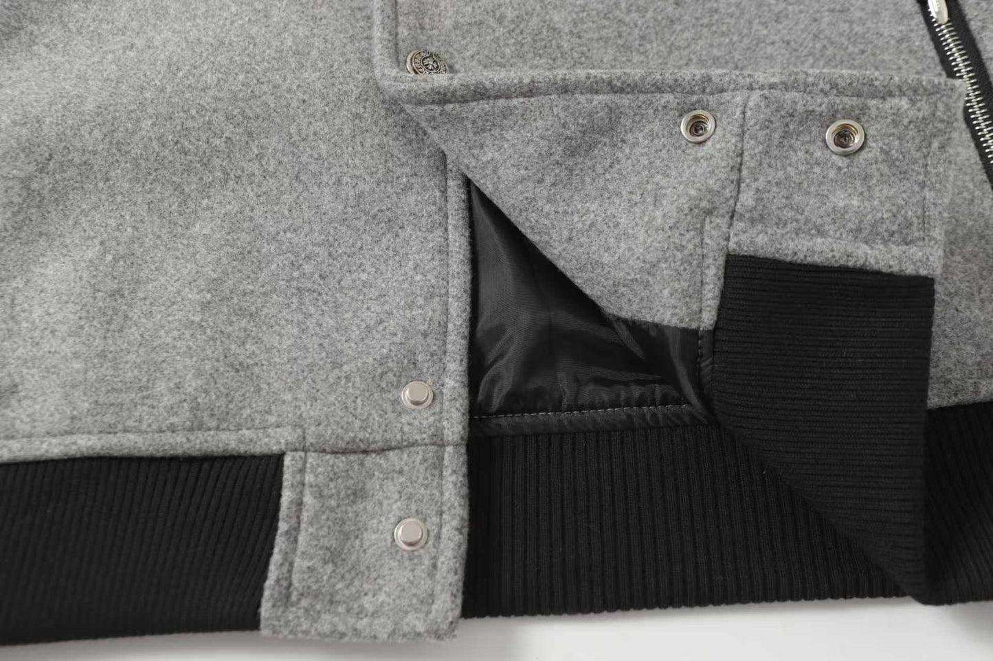 Chrome Hearts マルチクロス バーシティジャケット - グレーブラック ストリートジャケット 2215 