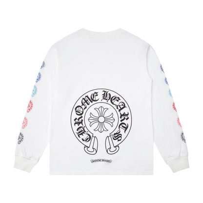 חולצת טריקו ארוכת שרוולים לגברים של Chrome Hearts K8009 