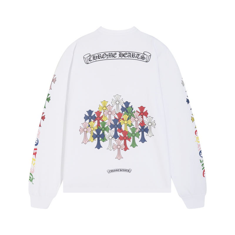 חולצת טריקו ארוכת שרוולים לגברים של Chrome Hearts K8015 