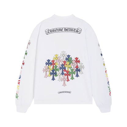 חולצת טריקו ארוכת שרוולים לגברים של Chrome Hearts K8015 
